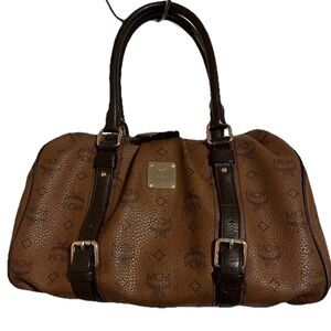 MCM Cognac and Black Satchel